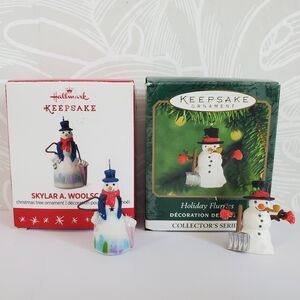 Hallmark Mini Snowman Ornament Set Holiday Flurries, Skyler Woolscarf